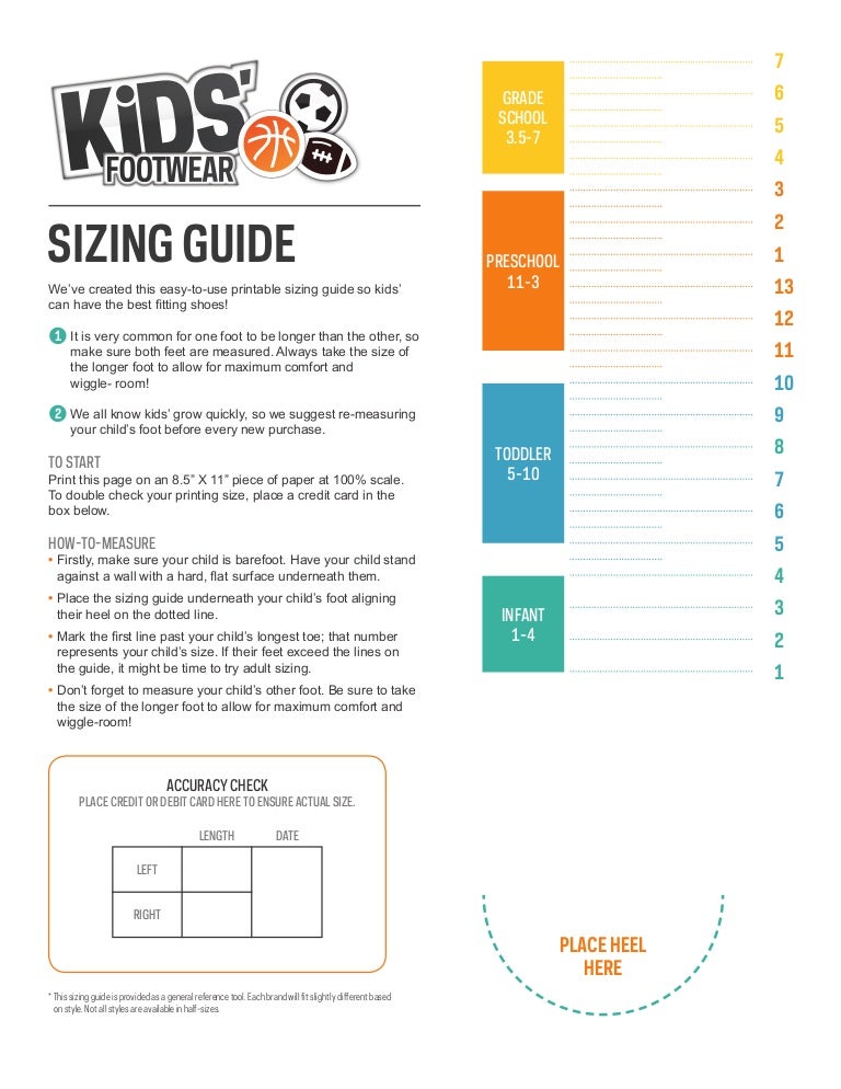 Sport Chek Kids Footwear Sizing Guide