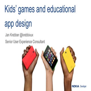 Kids' games and educational app design