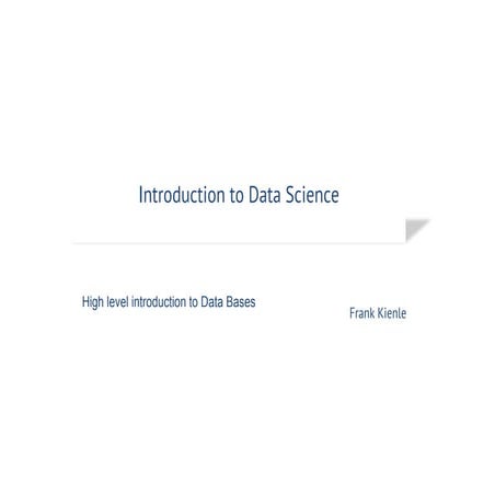 Data Bases - Introduction to data science