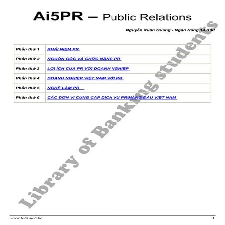 Kien thuc ve pr, kiến thức về PR