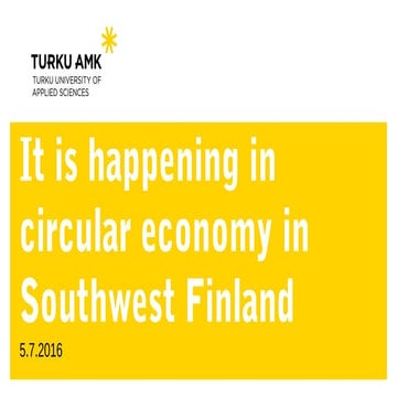 It is happening in circular economy in Southwest Finland