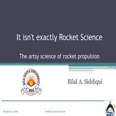 "It isn't exactly Rocket Science" : The artsy science of rocket propulsion
