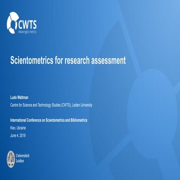 Scientometrics for research assessment