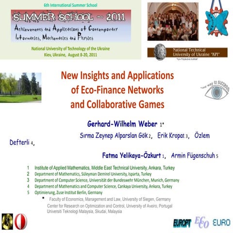 New Insights and Applications of Eco-Finance Networks and Collaborative Games