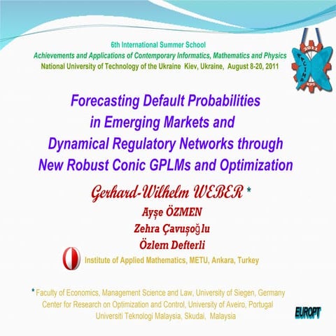 Forecasting Default Probabilities  in Emerging Markets and   Dynamical Regula...