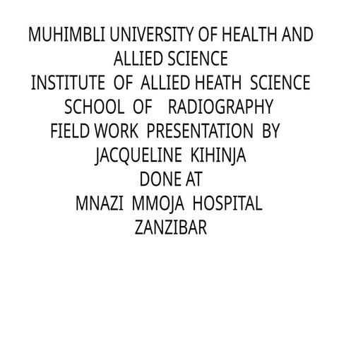 KIHINJA'S PRESENTATION ON FIELD WORK ABOUT RADIATION pptx