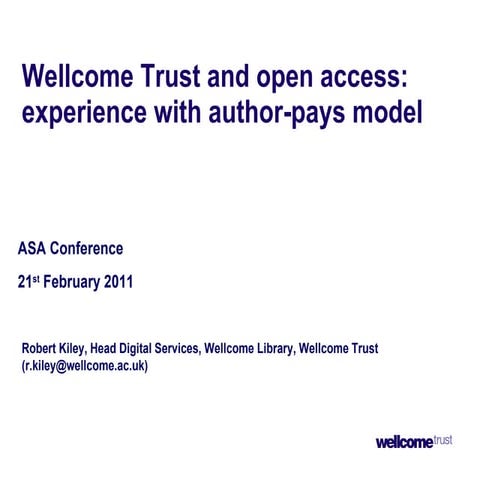 Wellcome Trust and the author pays model