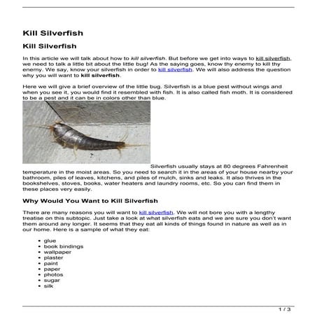 Kill Silverfish | PDF