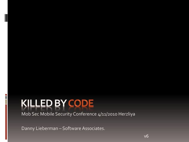Killed by code - mobile medical devices