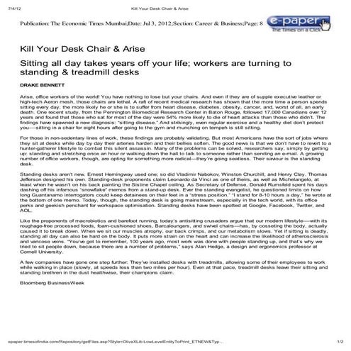 Kill your desk chair and arise