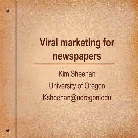 Kim Sheehan - Word of Mouth and Community Building for Alternative Newspapers