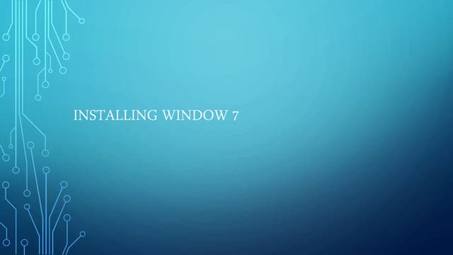 installing windows 7