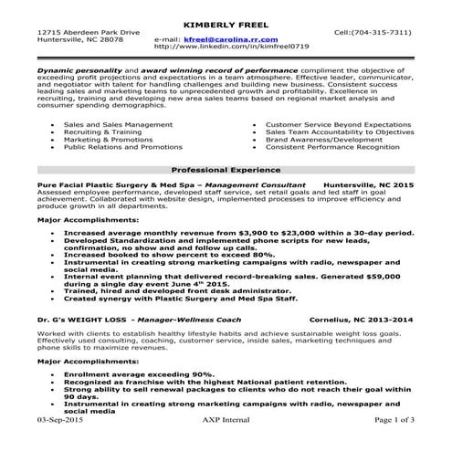 Kimberly Freel Resume