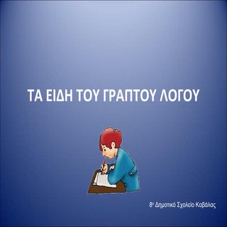 ΤΑ ΕΙΔΗ ΤΟΥ ΓΡΑΠΤΟΥ ΛΟΓΟΥ