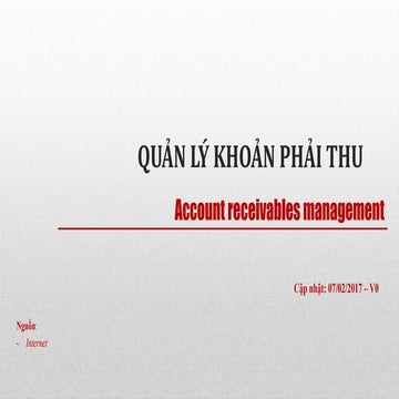 Kiểm soát khoản phải thu - Account receivables management
