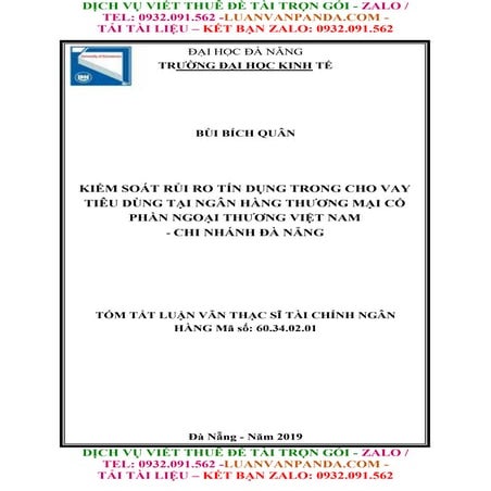 Kiểm Soát Rủi Ro Tín Dụng Trong Cho Vay Tiêu Dùng Tại Vietcombank Ở Chi Nhánh...