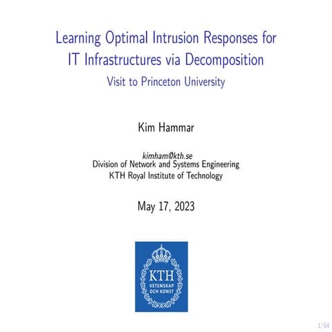 Learning Near-Optimal Intrusion Responses for IT Infrastructures via Decompos...