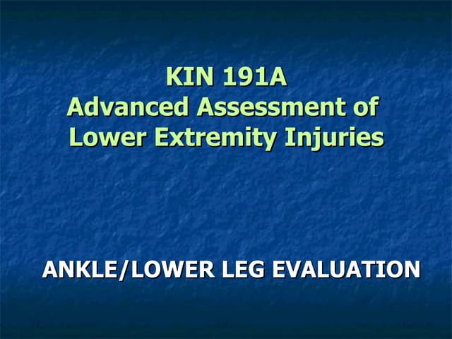 Knee & ankle goiometry | PPT