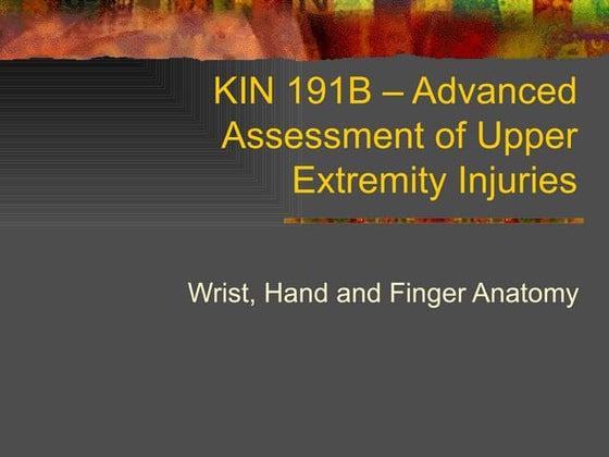 L6 WRIST AND JOINTS OF THE HAND .pptx Antony | PPT