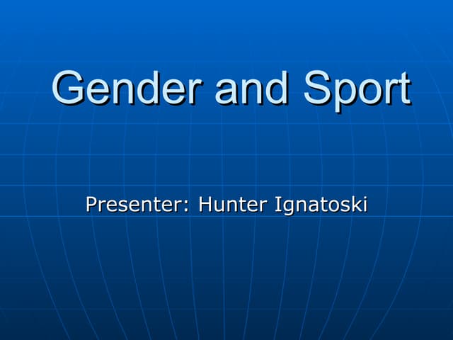 Gender And Sport