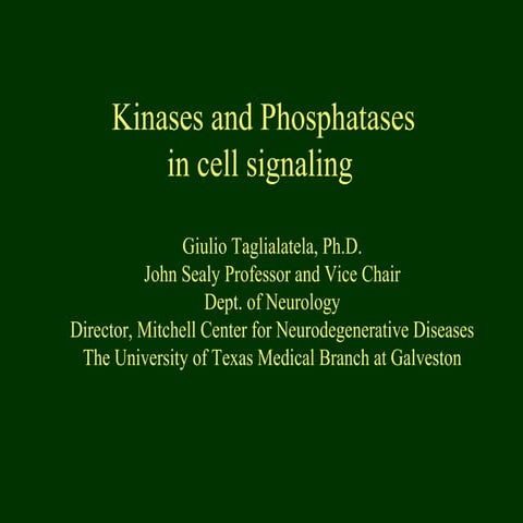  phosphatases and kinase in cell signalling 