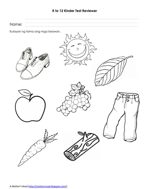 Kindergarten Test Paper Monthly Exam | DOCX