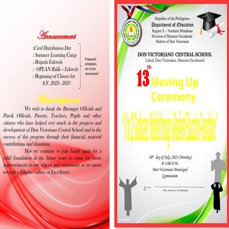 kindergarten graduation programme sample
