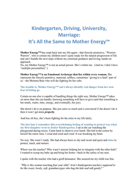 Kindergarten, driving, university, ...