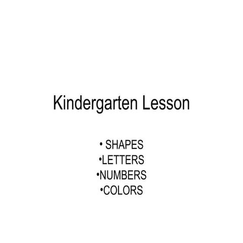 Kindergarten Lesson