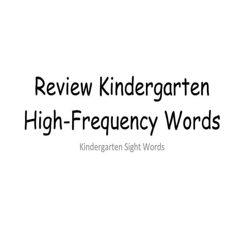Kindergarten sight words