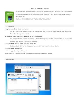 epubsoft kindle drm removal review