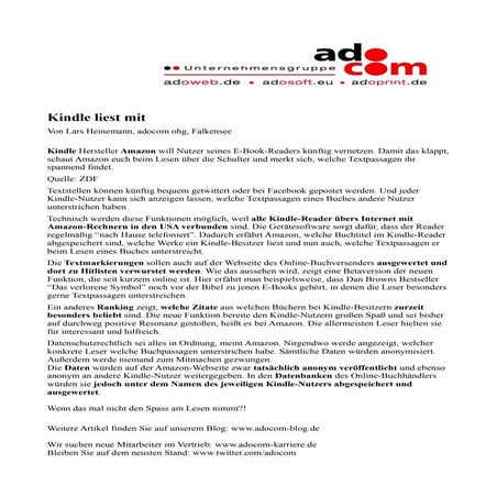 Kindle liest mit