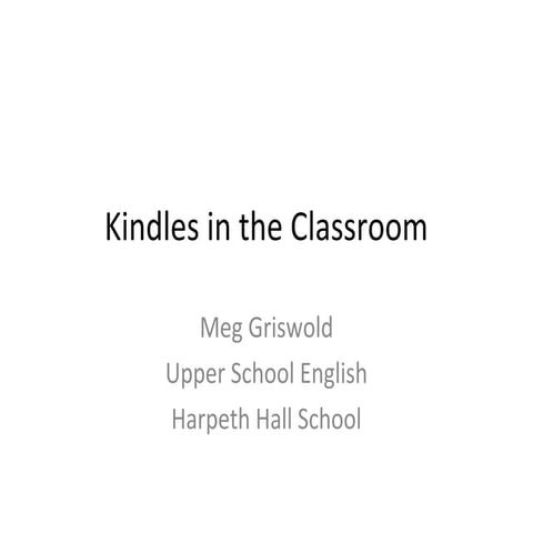 Kindles in the classroom