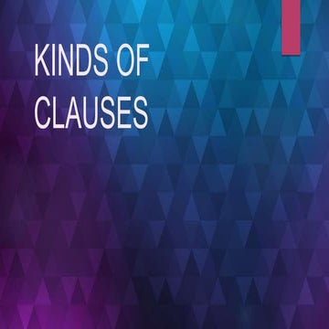 Kind of clauses