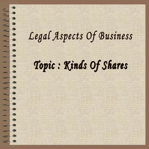 Kinds of-shares-legal-aspects