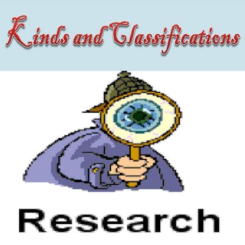 Kinds and Classification of Research