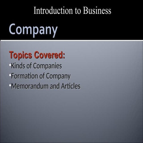 Kinds of Companies, Formation, MOA and AoA.ppt