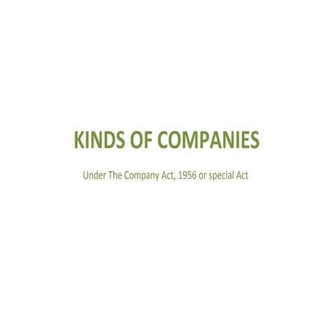 Kinds of company