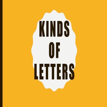 ENGLISH CORRESPONDENCE KINDS OF LETTERS