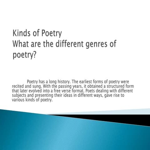 Kinds of poetry with examples