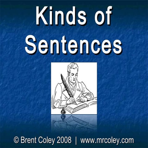Kinds of sentences flash cards