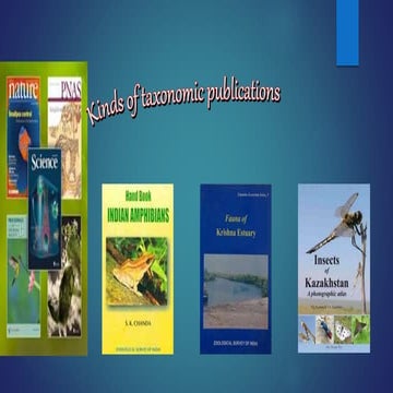 Kinds of taxonomic publications,taxonomic review ,revision, monograph,atlas,s...