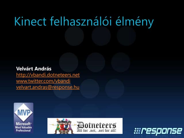 Velvárt András: Kinect és felhaszná...