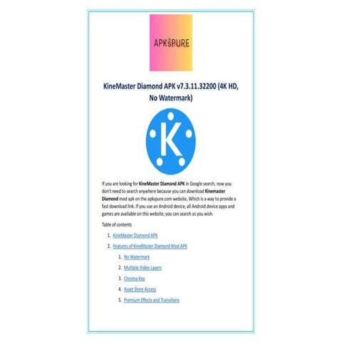 KineMaster Diamond APK v7.3.11.32200 (4K HD, No Watermark)