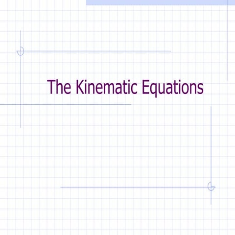 Kinematic equations