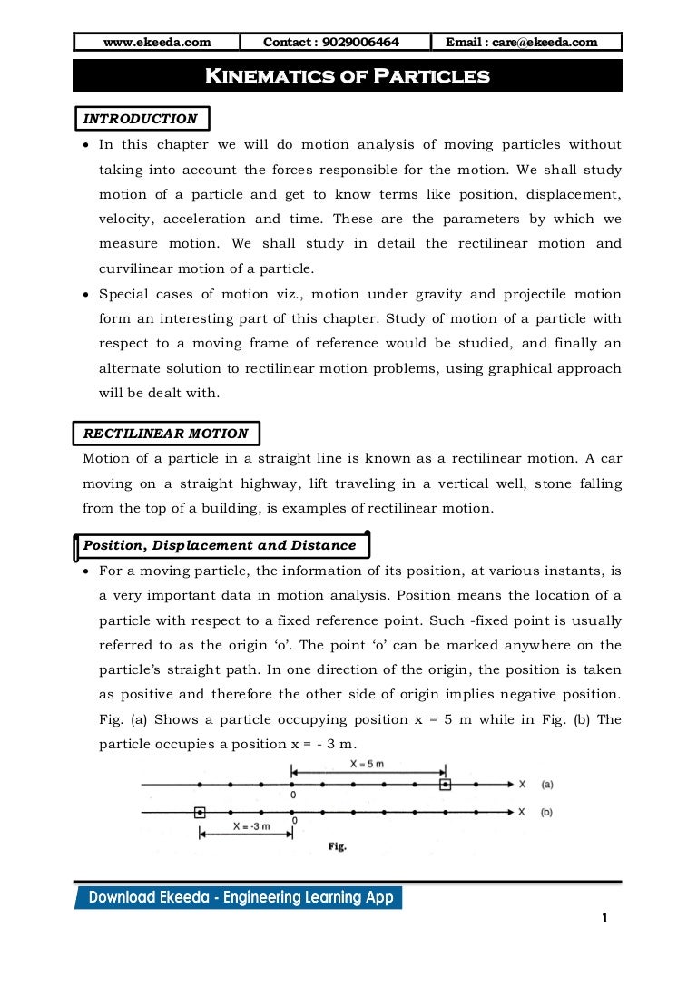 Kinematics Of Particles