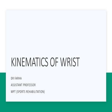 Kinematics of wrist