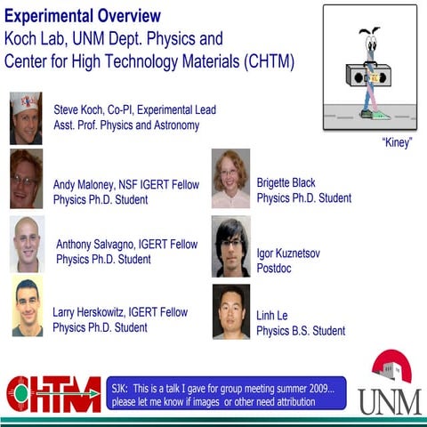 KochLab Kinesin Project Intro, Summer 2009