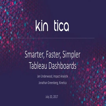 5 Steps to Smarter, Faster, Simpler Tableau Dashboards.