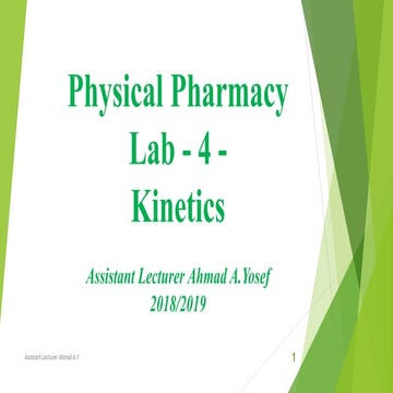 Kinetics 4 physical pharmacy lab